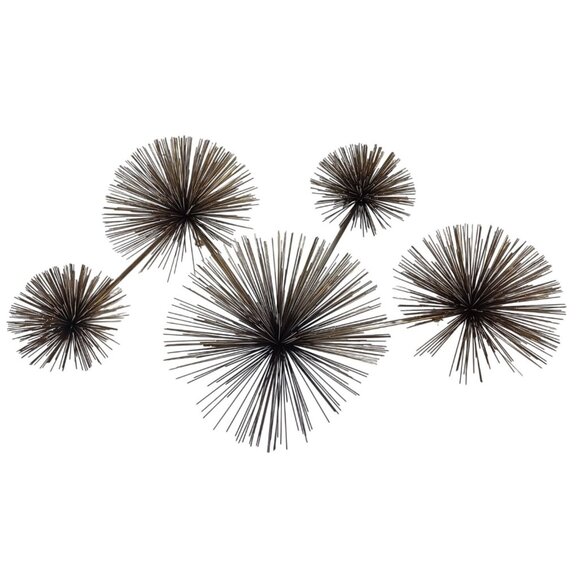Curtis C Jere MCM Brass Wall Art Sculpture Atomic Pom Pom Urchin Gold Starburst - Picture 2 of 13